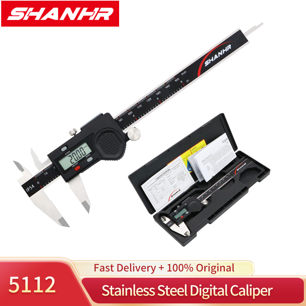 Digital Caliper 150Mm Stainless Steel - SHANHR 전자식 버니어 캘리퍼스 150mm 디지털