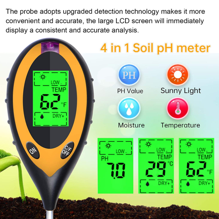 4 in 1 PH 라이트 온도 습도 산도 측정기 토양  - Ph Meter Digital Water Tester 리뷰 및 가격